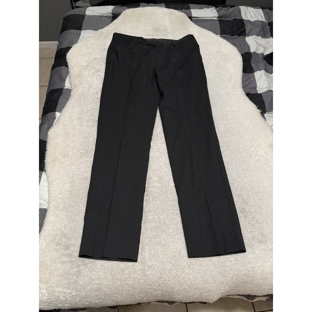 Banana Republic Dress Pants 32x32 Marzotto Italian Wool Slim Fit Solid Black